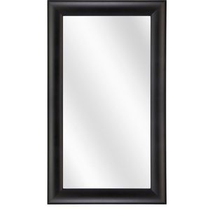 Spiegel met Ronde Houten Lijst - Zwart - 20x50 cm