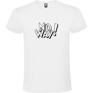 Wit T-shirt ‘No Way!’ Zwart Maat M