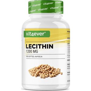 Lecithine 1200 mg - 300 Softgels - Premium: Met fosfatiden - Non-GMO Soja Lecithine - Hoge Dosis - Premium Kwaliteit