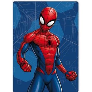 Spiderman donker blauw fleece plaid 100x140