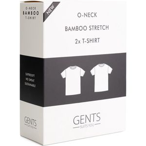 GENTS - T-shirts 2 pack bamboe O-hals - Bamboe - Wit - Maat S/S