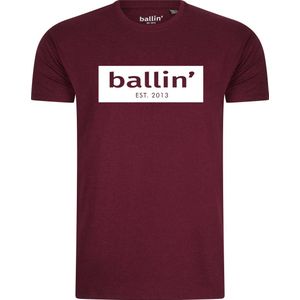 Heren Tee SS met Ballin Est. 2013 Cut Out Logo Shirt Print - Rood - Maat XXL