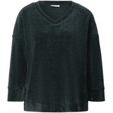 STREET ONE - Trui - Evernight Green - 3/4 Mouwen - Met Ribboorden