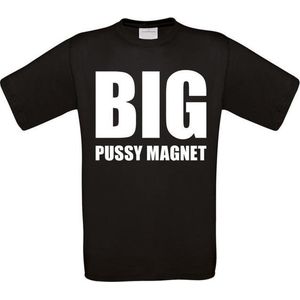 Big Pussy magnet grote maten t-shirt zwart heren XXXL