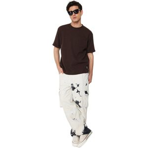 Trendyol Basic Indigo Oversize/Wide Cut Getextureerd Wafel Zak Gelabeld Korte Mouw T-Shirt Tmnss23Ts00077