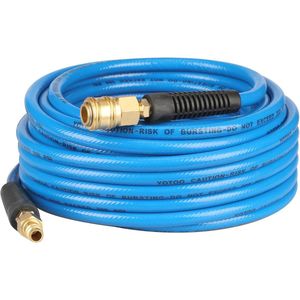 Persluchtslang 15 m met Snelkoppeling en Knikbegrenzers - PVC, 300 PSI