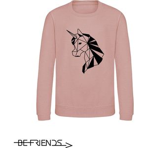 Be Friends Sweater - Eenhoorn - Kinderen - Roos - Maat 1-2 jaar