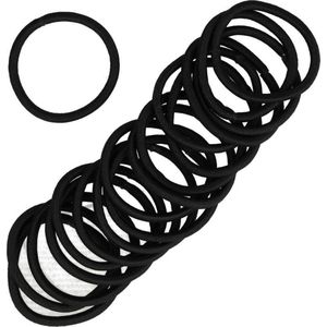 Haarsoires Haarelastieken basic - Zonder metaal - Zwart - Set van 18 - Eenvoudige Haar Elastieken voor Dagelijks Gebruik