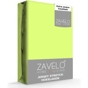 Zavelo® Jersey Hoeslaken Lime - 2-persoons (140x200 cm) - Hoogwaardige Kwaliteit - Rondom Elastisch - Perfecte Pasvorm