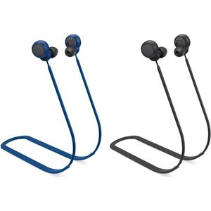 Anti-verliesband voor oordopjes, sportief siliconen koord, draadloze hoofdtelefoon accessoires, Bluetooth ruisonderdrukking, nekkussenblauw zwart.
