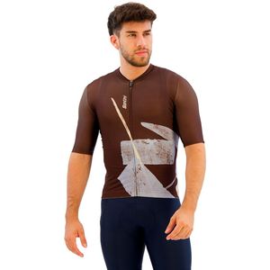 Santini Note Korte Mouw Wielertrui Bruin L Man