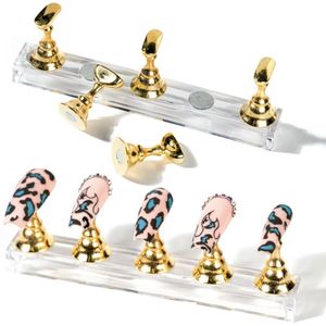 Hiden - Nagel Oefen standaarden - Nail Art Display - Nepnagels Houder - Magnetisch - Manicure Tool - Goudkleurig