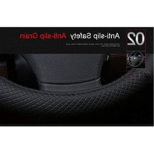 Universele Stuurhoes voor Auto | Ademend, Anti-slip en Maat 38 cm/15 inch | Zwart & Rood