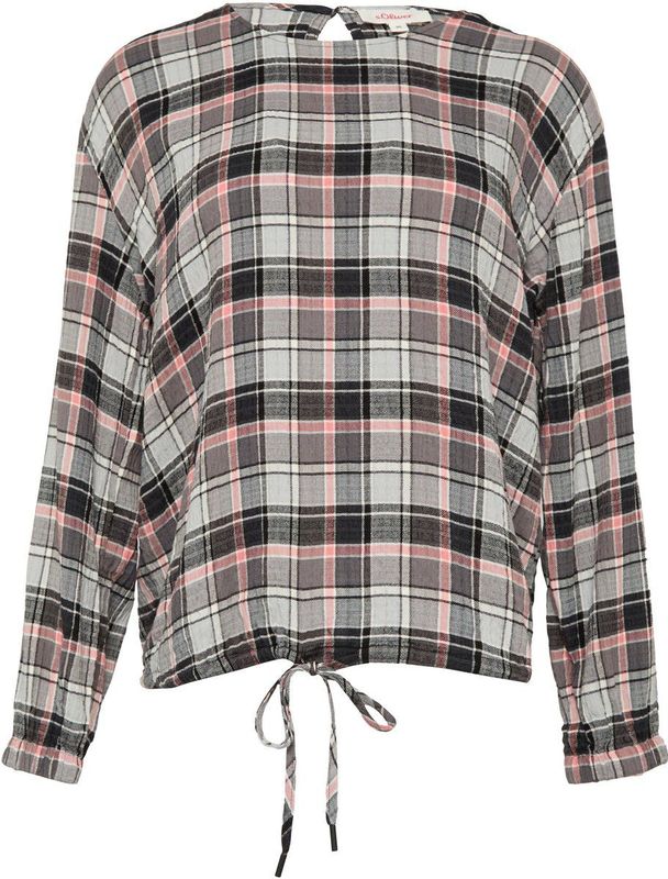 s.Oliver - Blouse - Geruit - Casual - O-vormig Model