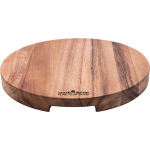 Bowls and Dishes Pure Teak Wood Ronde Borrelplank | Tapasplank | Borrelplank | Tapasplank | Serveerplank met twee handgrepen 35 x 3 cm - Cadeau tip!