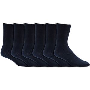 Heren sokken | 100% Katoen | Drukvrije boord | Kleur: Blauw | Maat: Diverse maten | 6 paar