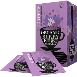 Clipper Tea Infusion thee berry burst infusion, fairtrade biologisch 2 gram per zakje, 6 dozen x25 zakjes in envelop