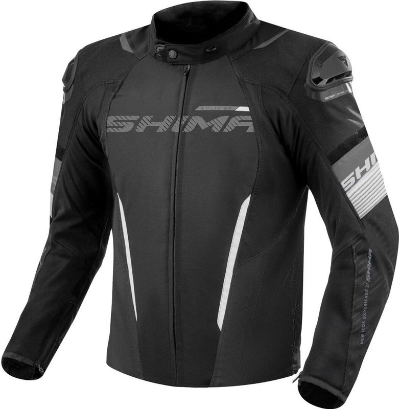 SHIMA Solid 2.0 Waterproof Zwart Wit Textiele Motorjas - Maat XXXL - Jas