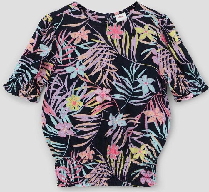 s.Oliver - Blouse - Viscose - Casual - Gesmokt Detail