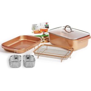 14-in-1 Copperline WonderCooker Deluxe keukenset - braadpan-grillpan-slowcooker - geschikt voor inductie.