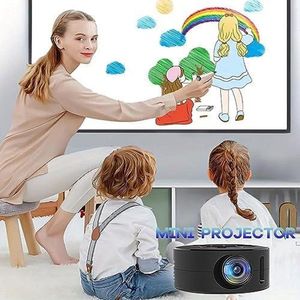 EGoods - Draagbare mini-LED-projector voor thuisgebruik met ingebouwde luidspreker - optische lens - oogbescherming - smartphone compatibel