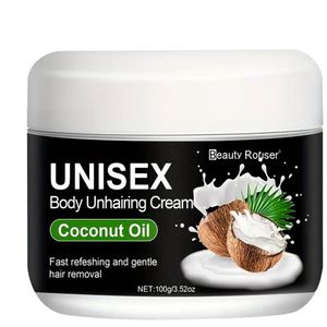 K&R Ventures® Ontharingscrème – Snelle Haarverwijdering voor Gevoelige Huid – Unisex In Shower Crème met Kokosolie & Munt – 100g