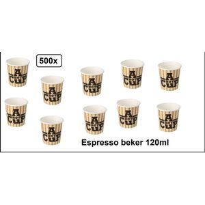 500x Koffiebeker karton a hot cup 120ml - Espresso Koffie thee chocomel soep drank water beker karton