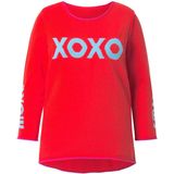 Angel of Style - Dames - Trui straight fit statement open afgewerkt - Neonrood - Maat 42+