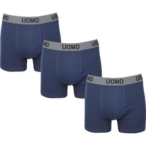 UOMO 3-Pack heren katoenen boxershorts Marine - maat XXL