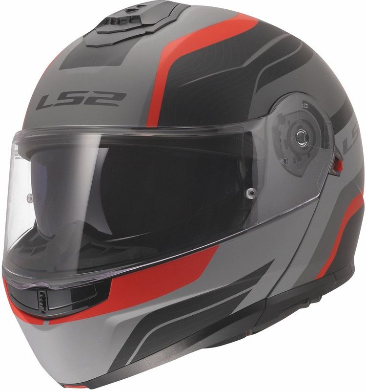 LS2 - FF908 Strobe II - Systeemhelm - Monza - Mat Zwart Grijs Rood
