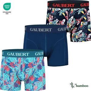 Heren Bamboe Boxershorts - 3-Pack - Zwart - Blauw - Print - Maat M - Bamboe Ondergoed