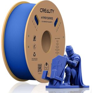 Creality Hyper PLA Filament - Blauw - 1,75 mm - 1 kg - 3D-printerfilament voor Snel Printen - Kluwenvrij - Sterke Hechting & Uitstekende Overhangprestaties - 3D Printer Filament Blue - Dimensionale nauwkeurigheid ±0,03 mm