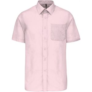 Overhemd Heren 4XL Kariban Korte mouw Pale Pink 65% Polyester, 35% Katoen