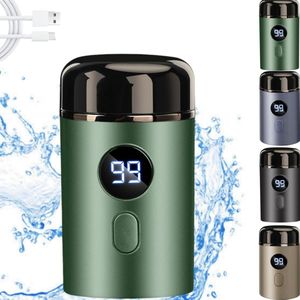 Scheerapparaat - Scheerapparaat mannen - Mini Elektrische Scheerapparaat – Draagbaar & Waterdicht – 3D Dubbele Scheerfolie – LED Display – Langdurige Batterij – USB Opladen – Groen(Eén vervangingsmes)