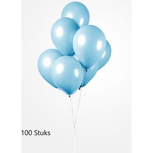 100 x Licht Blauwe  Ballonnen 100% biologisch afbreekbaar , 30 cm doorsnee, Huwelijk, Communie, Koningsdag, Voetbal, Verjaardag, Themafeest, Versiering