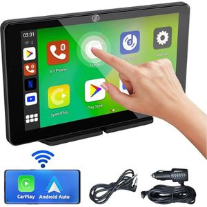 Equivera - Draadloos Carplay en Android Auto Autoradio - 7 inch - Touchscreen Display