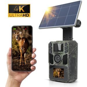 NexZone - Wildcamera - 4K - Weerbestendig - Nachtzicht - Wifi - Zonnepaneel