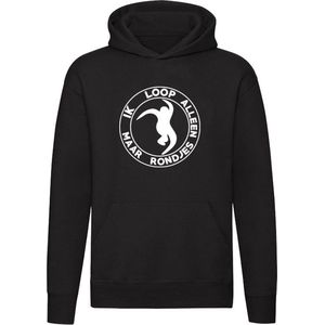 Ik loop de hele avond rondjes  Hoodie | Hardcore | Festival | Unisex | Trui | Sweater | Hoodie | Capuchon | Zwart