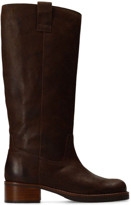 Manfield - Hoge Laarzen - Bruin - Leren