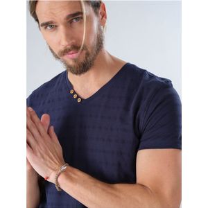 DEELUXE T-shirt met knoopkraagMENPHIS Navy