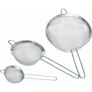 KitchenCraft Fijne Zeef - Roestvrij Staal set van 3 Stuks
