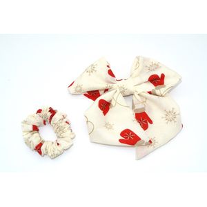 Haarstrik & Scrunchie - haaraccessoire - haarstrik - scrunchie - kerst - goud - glitter - dames - meisjes - handgemaakt - feestdagen - cadeau