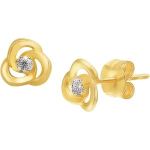 Selected Jewels 14K Gouden Zirkonia Oorbellen - Goud