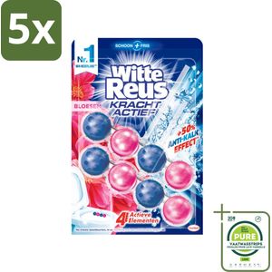 5 x Witte Reus - Kracht Actief Toiletblok - Bloesem - 2 Toiletblokken - Grootverpakking - Toiletblok - Toiletreiniger - Bloesemgeur - Hygiënisch Toilet - Anti-kalk