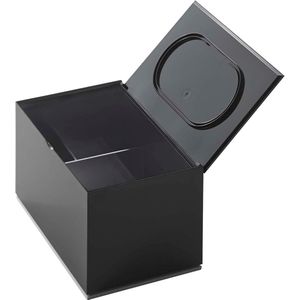 Ibenzoa® Stijlvolle zwarte opbergdoos voor wattenschijfjes en badkameraccessoires met Japanse compact design