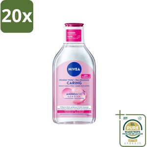 20 x NIVEA - Micellair Water - Essentials Verzachtend & Verzorgend - Voor droge huid - Met Amandelolie & Aminozuren - 400 ml - Grootverpakking - Micellair Water - Droge Huid - Gezichtsreiniging - Amandelolie - Aminozuren