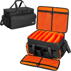 DJ-kabelbestandstas, 600D Oxford met verstelbare scheidingswanden en twee aparte vakken, 35 x 30 x 25 cm, duurzame reis-gigbag voor professionele DJ-uitrusting, muziekinstrumenten en accessoires XS,