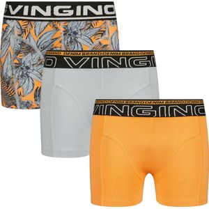 Vingino Boxer B-241-4 Leaf 3 pack Jongens Onderbroek - Soda Orange - Maat XL