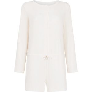 Hunkemöller Korte geribde jersey onesie Wit XS