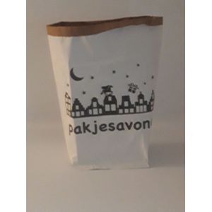 5x Papieren Sinterklaas Zak XL met opdruk: ""Pakjesavond